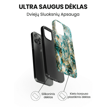 iphone 14 pro max telefono deklas zalios spalvos baltame fone