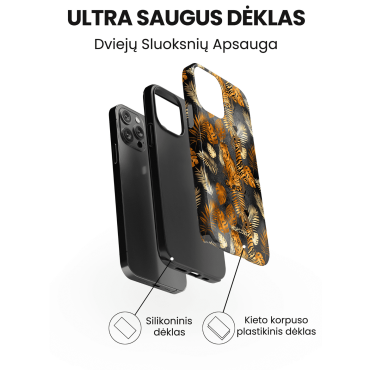 iphone 14 pro max telefono deklas prabangus juodas su tigru