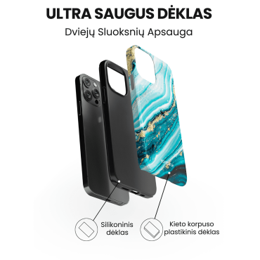 iphone 14 pro max telefono deklas zydros spalvos marmuro stiliaus