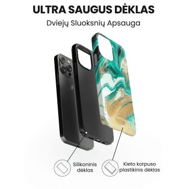 prabangus iphone 14 telefono dekliukas zalios spalvos marmuras