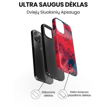 Apple iphone 14 telefono deklas raudonas marmurinis