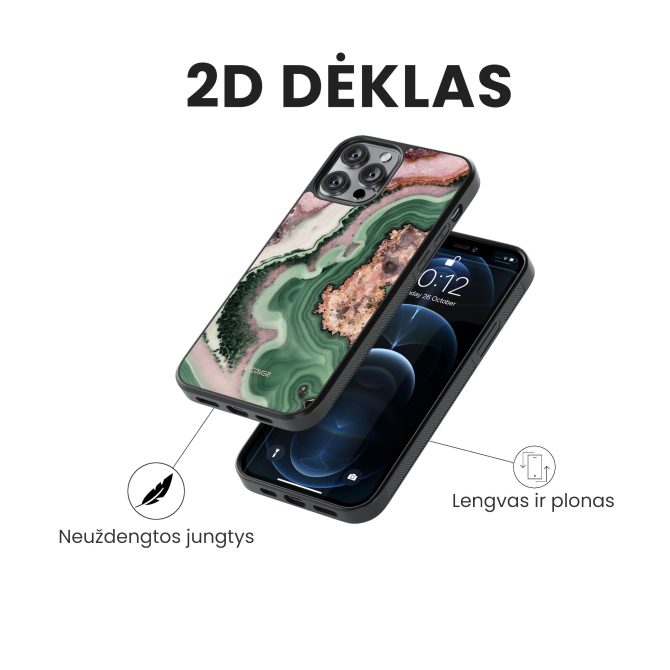 Apple iphone 14 telefono deklas zalias marmuras