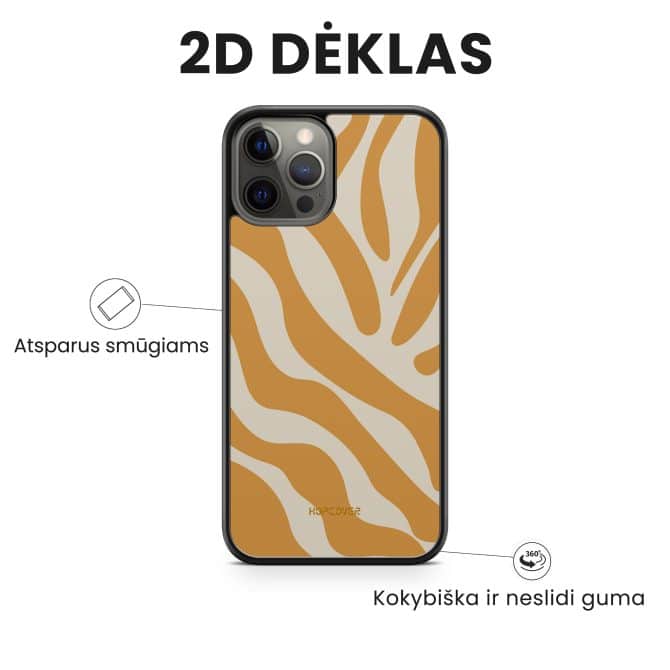 iPhone telefono deklas geltonos spalvos printas