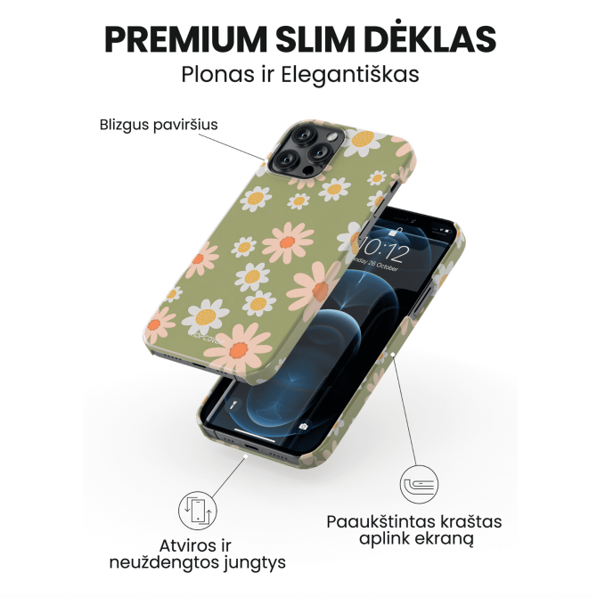 iPhone telefono deklas zalias su gelemis