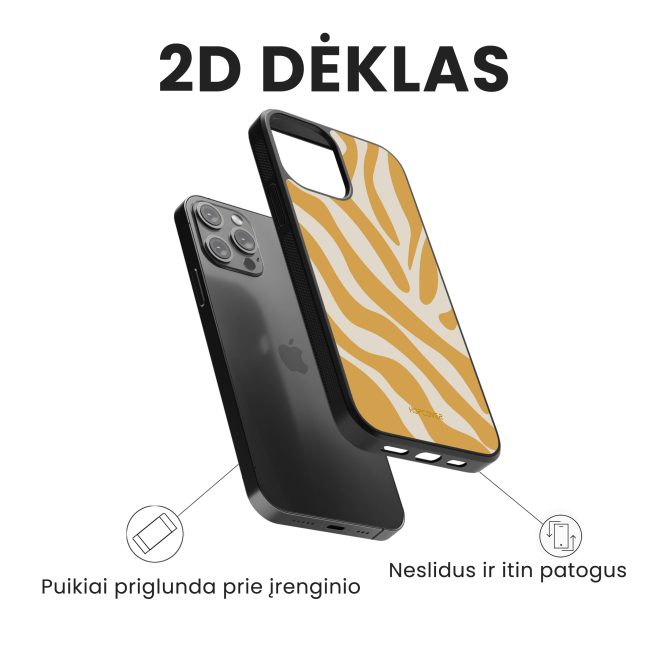 iPhone telefono deklas geltonos spalvos printas